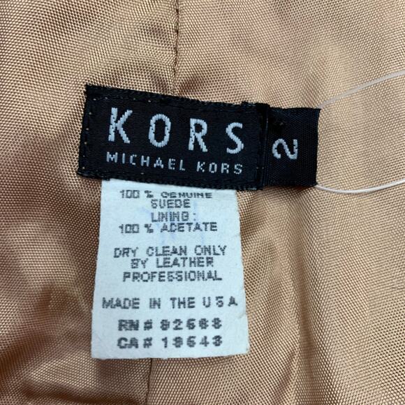 MICHAEL KORS Size 2 Tan Leather Bootcut Casual Pants - Picture 5 of 5